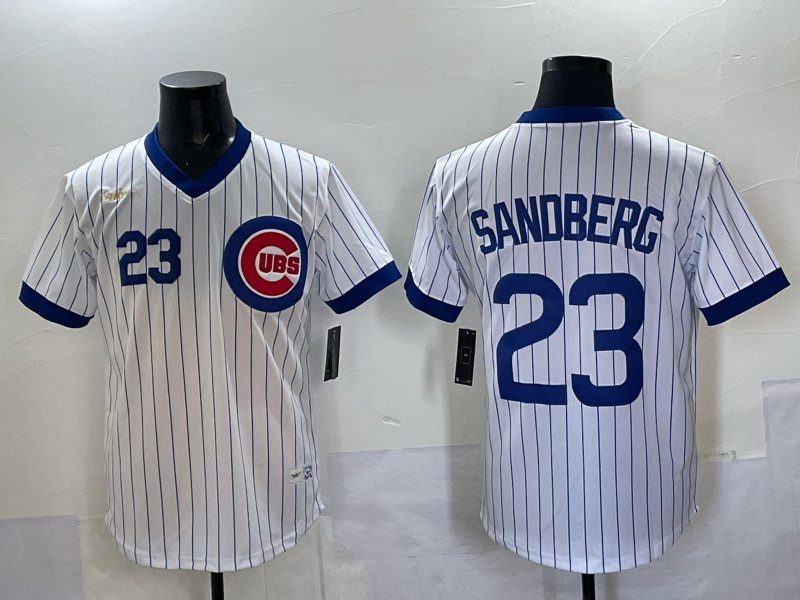 Men Chicago Cubs 23 Sandberg white Nike MLB 2025 jersey 004